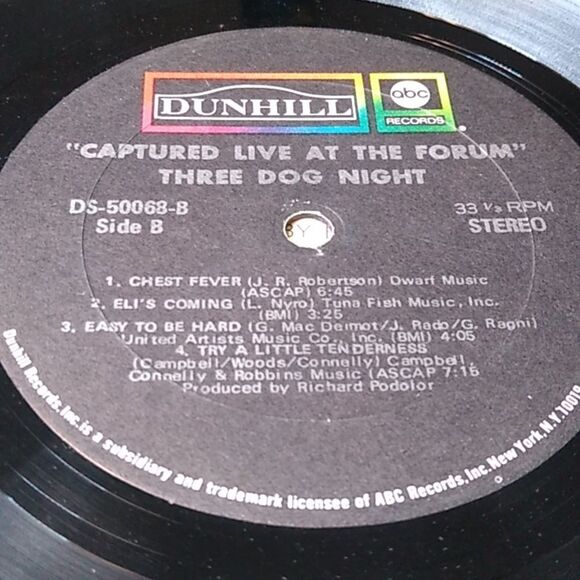 Three Dog Night Live Album Cover - Picture 11 of 12